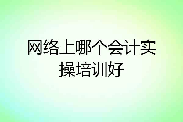 网络上哪个会计实操培训好