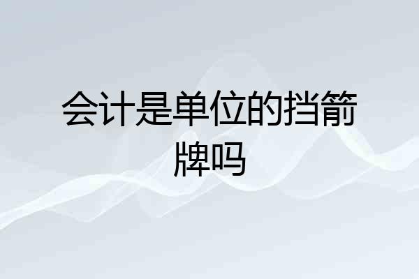 会计是单位的挡箭牌吗