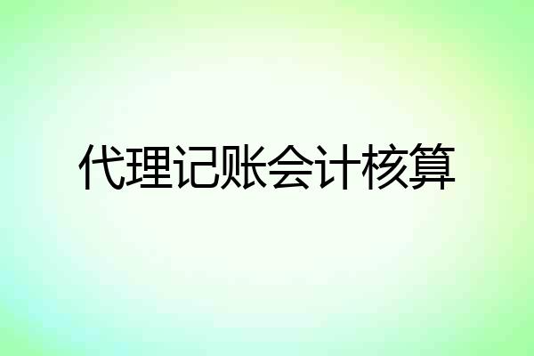 代理记账会计核算