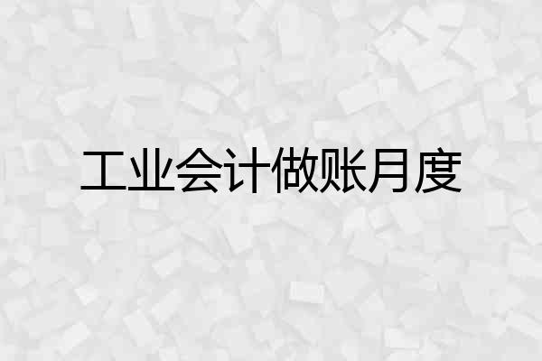 工业会计做账月度