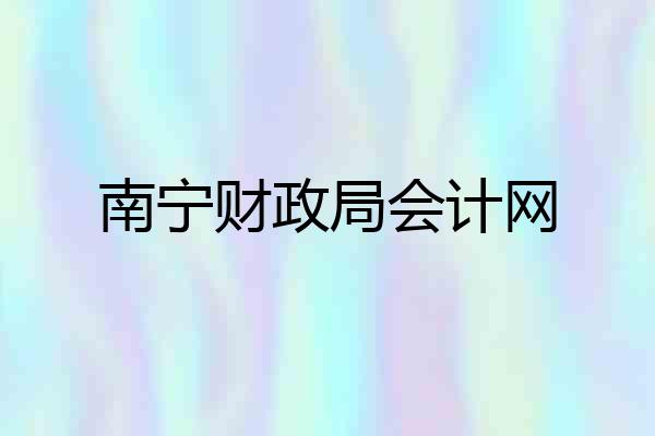 南宁财政局会计网