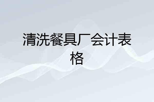 清洗餐具厂会计表格