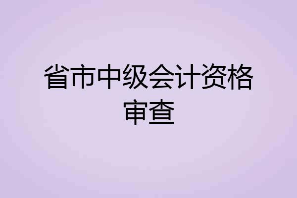 省市中级会计资格审查