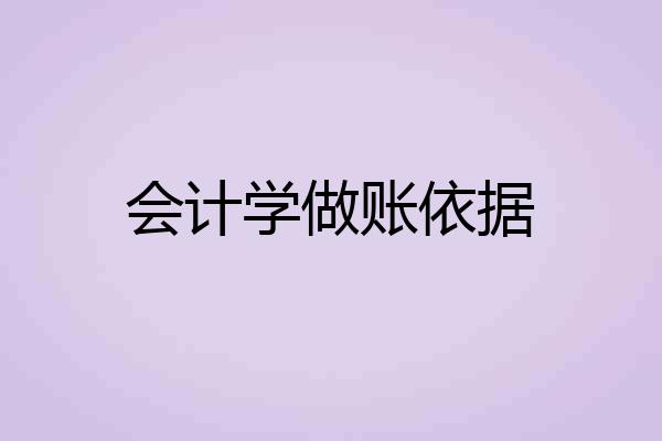 会计学做账依据