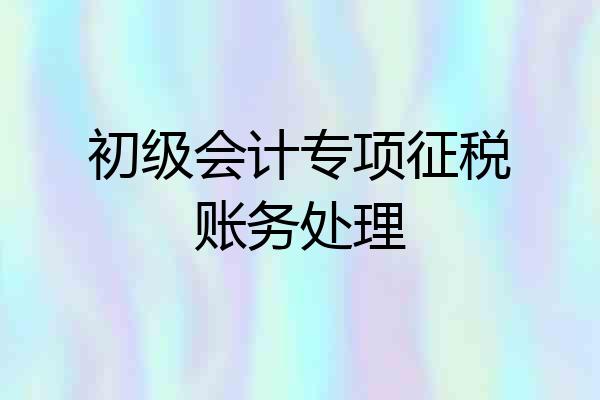 初级会计专项征税账务处理