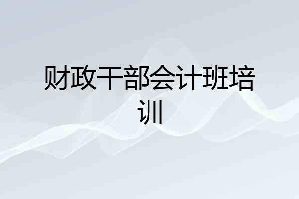财政干部会计班培训