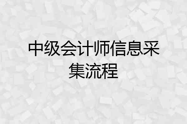 中级会计师信息采集流程
