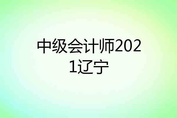中级会计师2021辽宁
