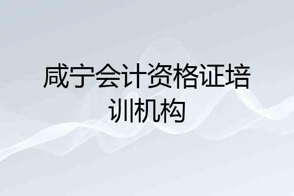 咸宁会计资格证培训机构