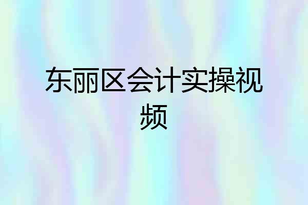 东丽区会计实操视频