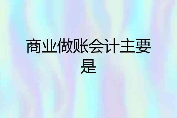 商业做账会计主要是