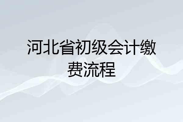 河北省初级会计缴费流程