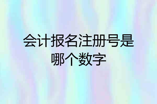 会计报名注册号是哪个数字