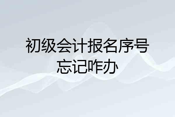 初级会计报名序号忘记咋办