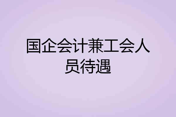 国企会计兼工会人员待遇
