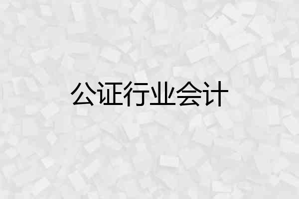 公证行业会计
