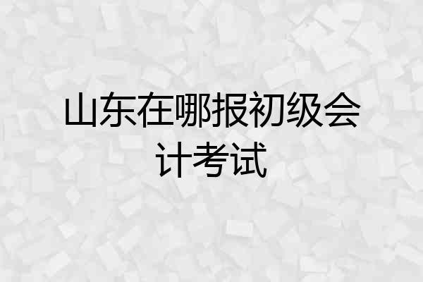 山东在哪报初级会计考试