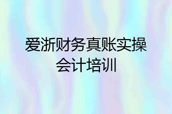 爱浙财务真账实操会计培训