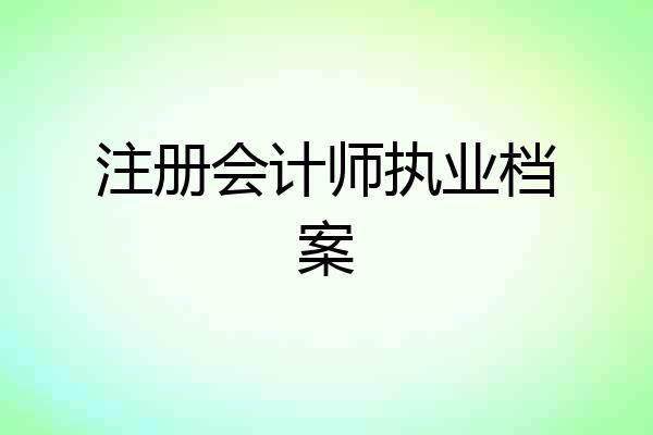 注册会计师执业档案