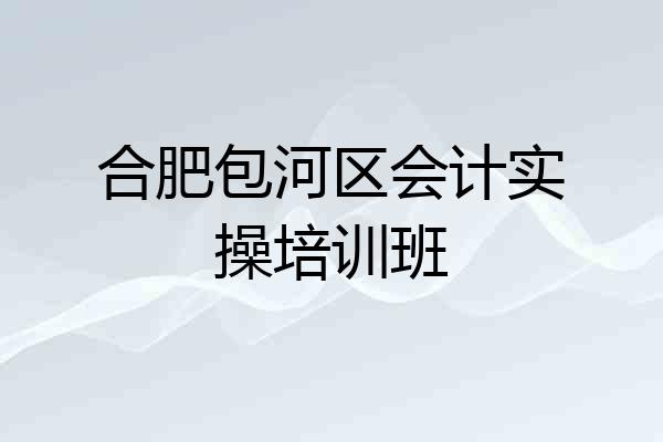 合肥包河区会计实操培训班