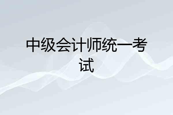中级会计师统一考试