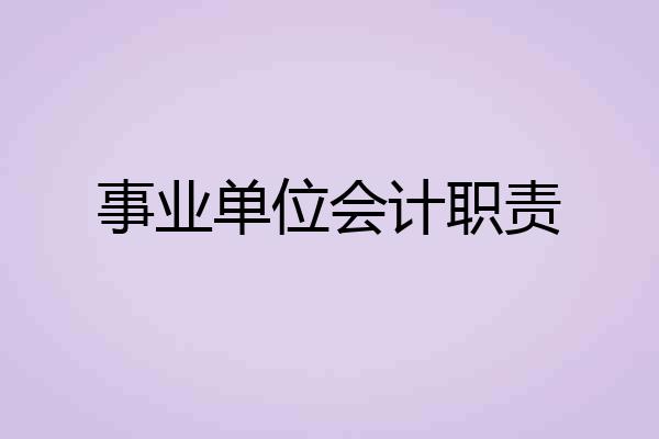 事业单位会计职责