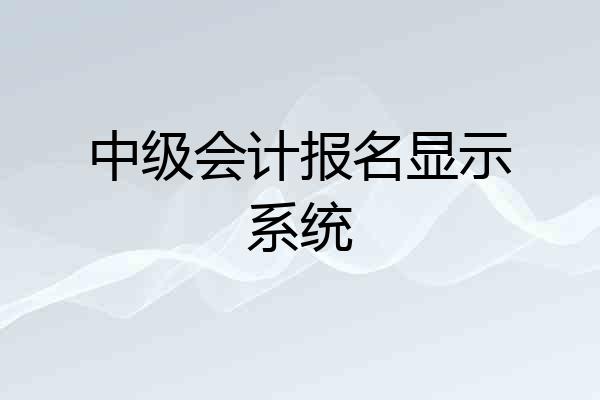 中级会计报名显示系统