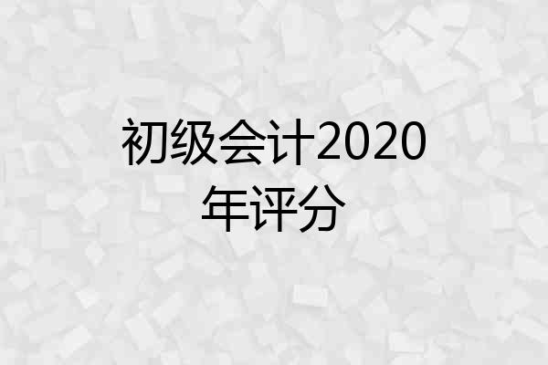 初级会计2020年评分