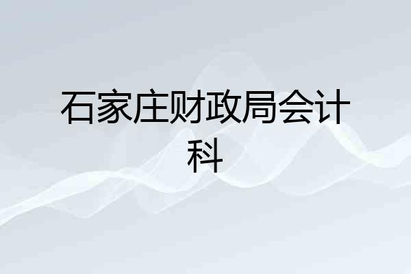 石家庄财政局会计科