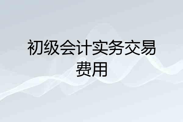 初级会计实务交易费用