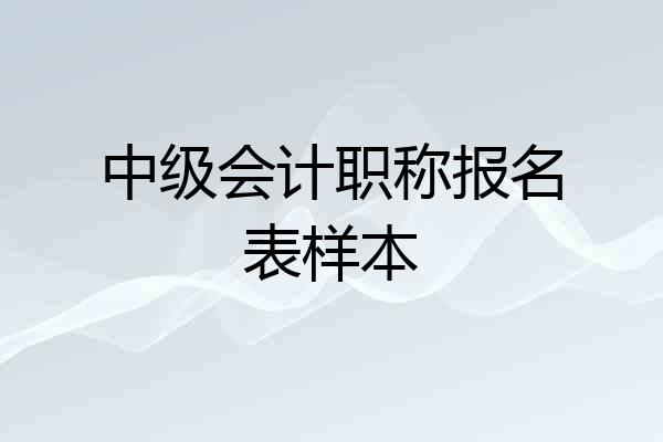 中级会计职称报名表样本