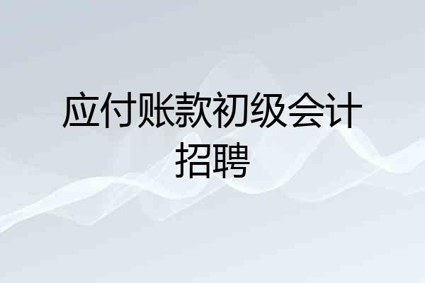 应付账款初级会计招聘