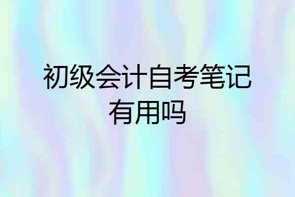 初级会计自考笔记有用吗