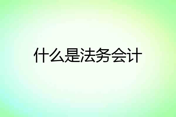 什么是法务会计