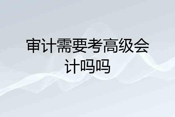 审计需要考高级会计吗吗