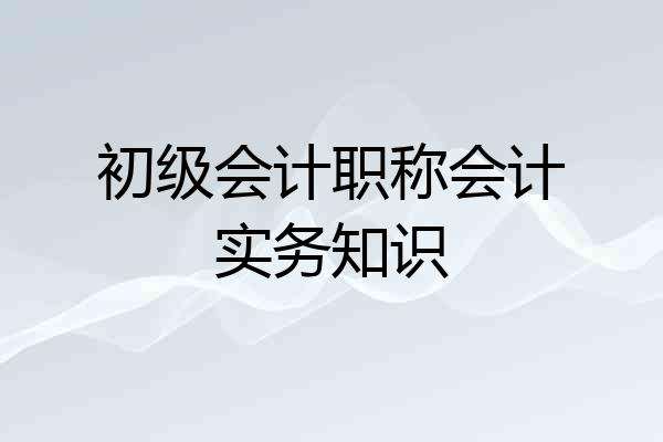 初级会计职称会计实务知识