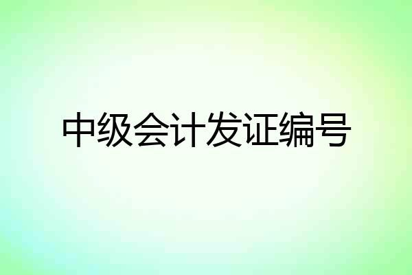 中级会计发证编号