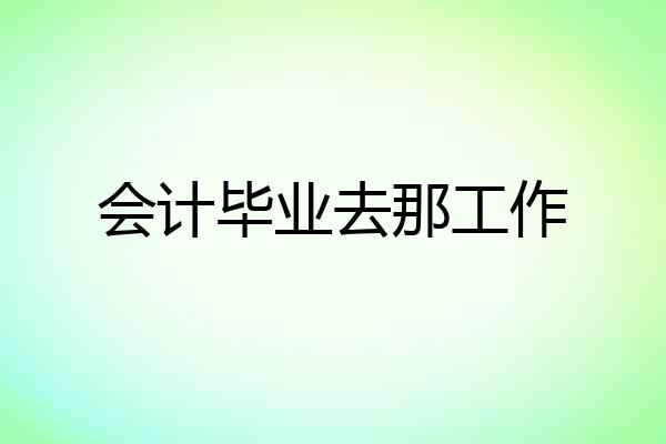 会计毕业去那工作