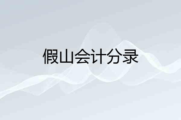 假山会计分录