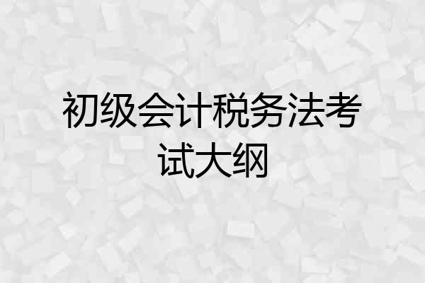 初级会计税务法考试大纲
