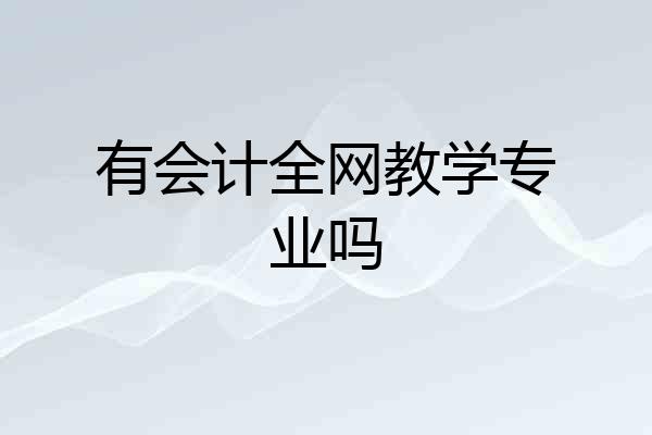 有会计全网教学专业吗