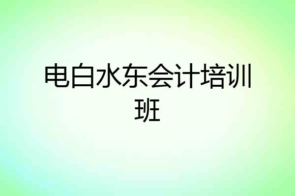 电白水东会计培训班