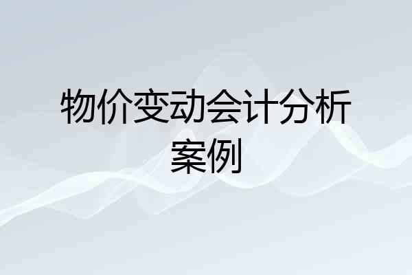 物价变动会计分析案例