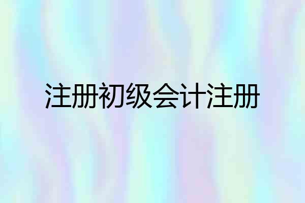 注册初级会计注册