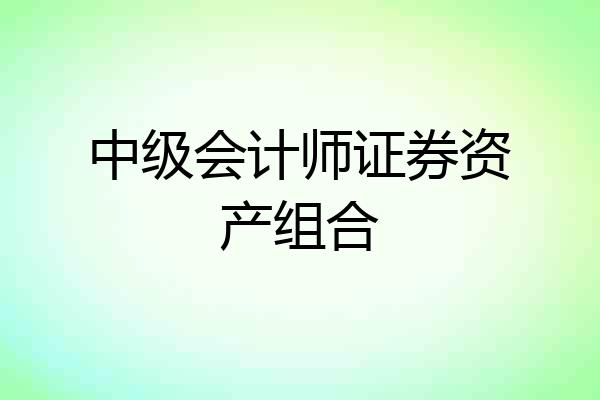 中级会计师证券资产组合