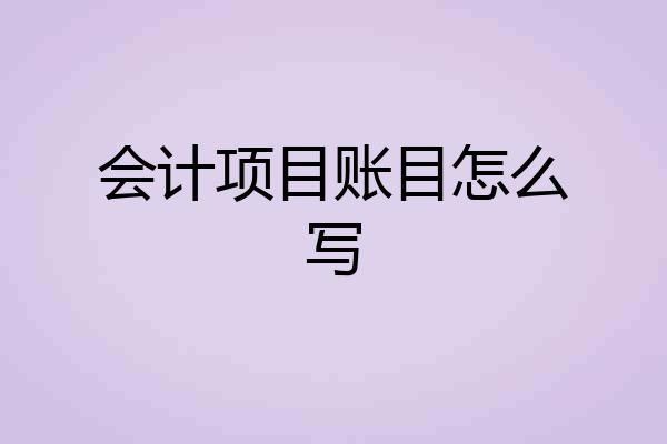 会计项目账目怎么写