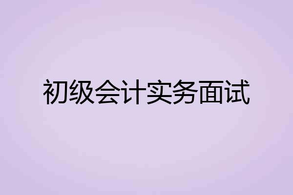 初级会计实务面试
