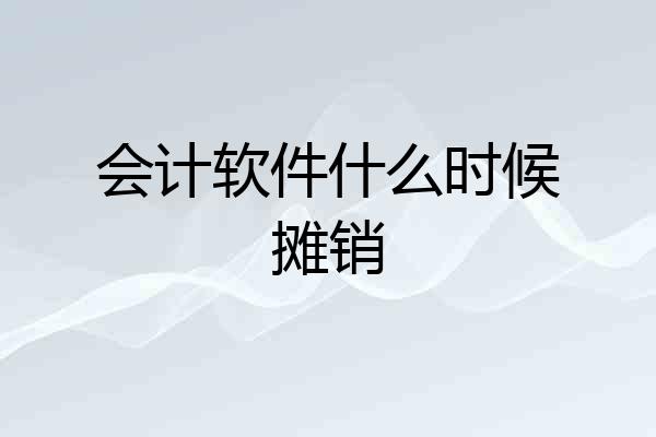 会计软件什么时候摊销