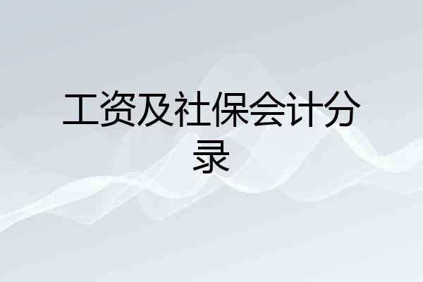 工资及社保会计分录