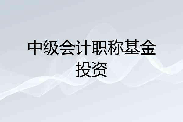 中级会计职称基金投资